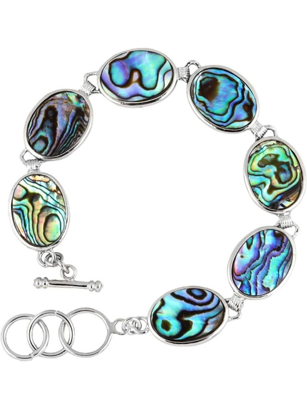 Iridescent Abalone Shell Bracelet | Adjustable Chain, Boho Beach Jewelry, Ocean